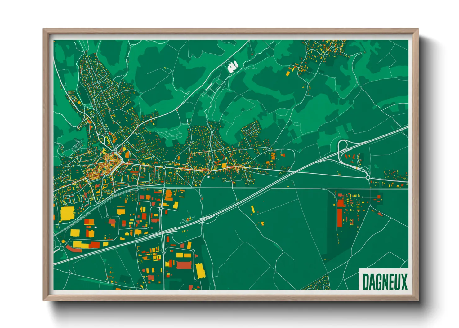 Une affiche de carte sur Dagneux