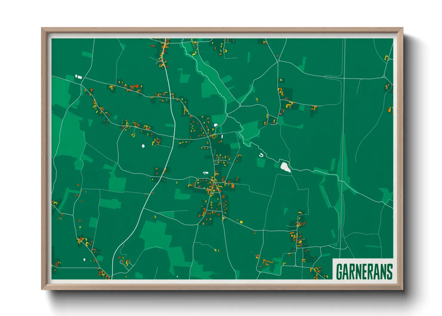Une affiche de carte sur Garnerans