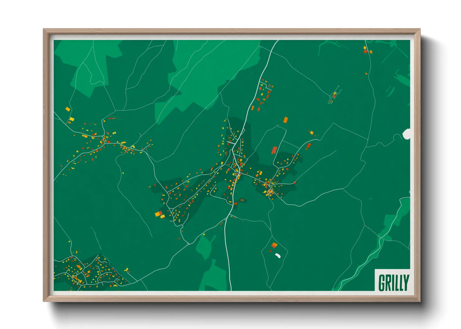 Une affiche de carte sur Grilly