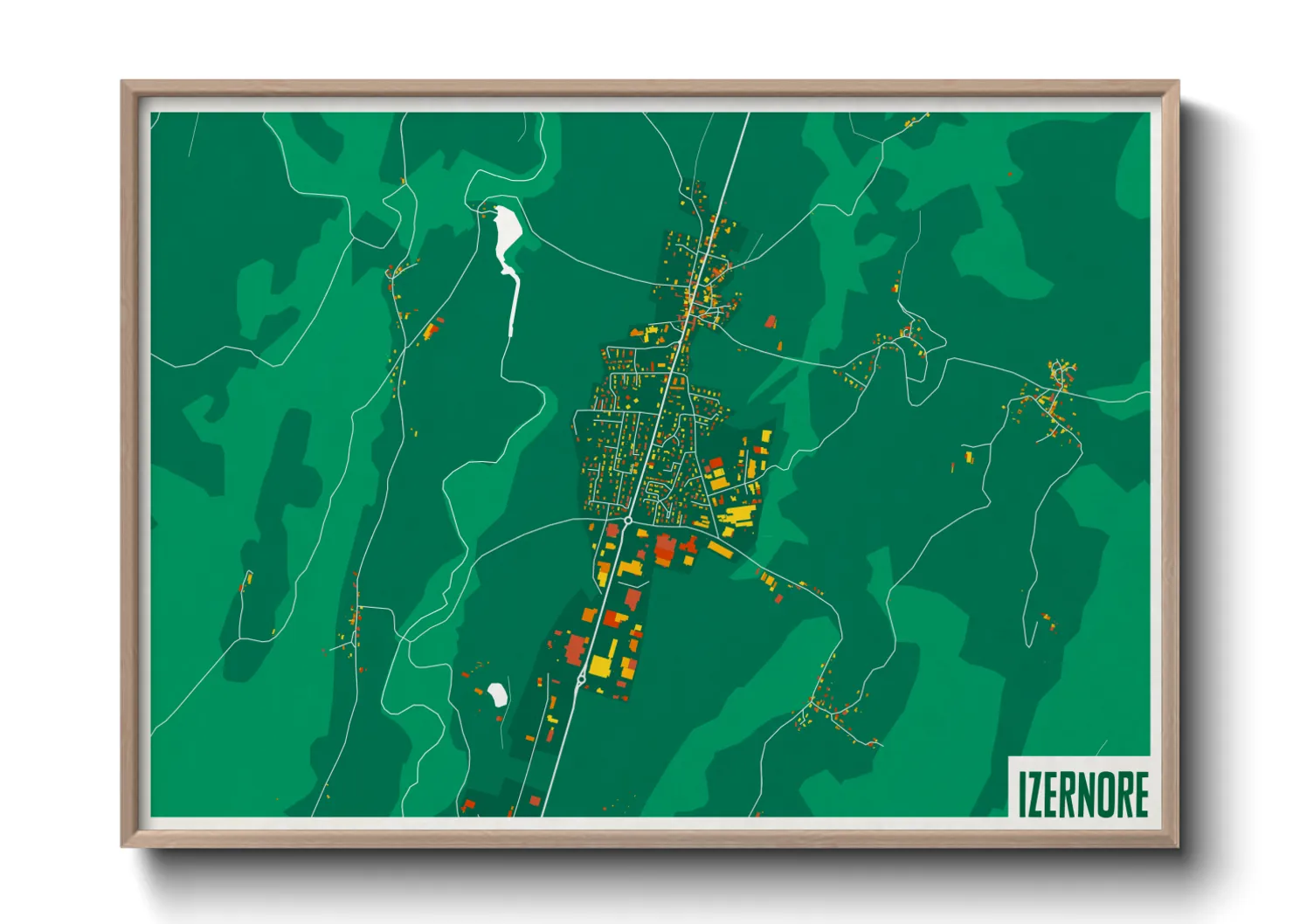 Une affiche de carte sur Izernore