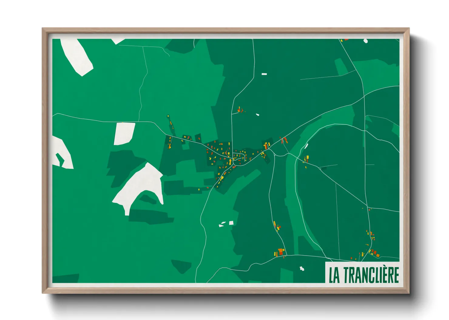 Une affiche de carte sur La Tranclière