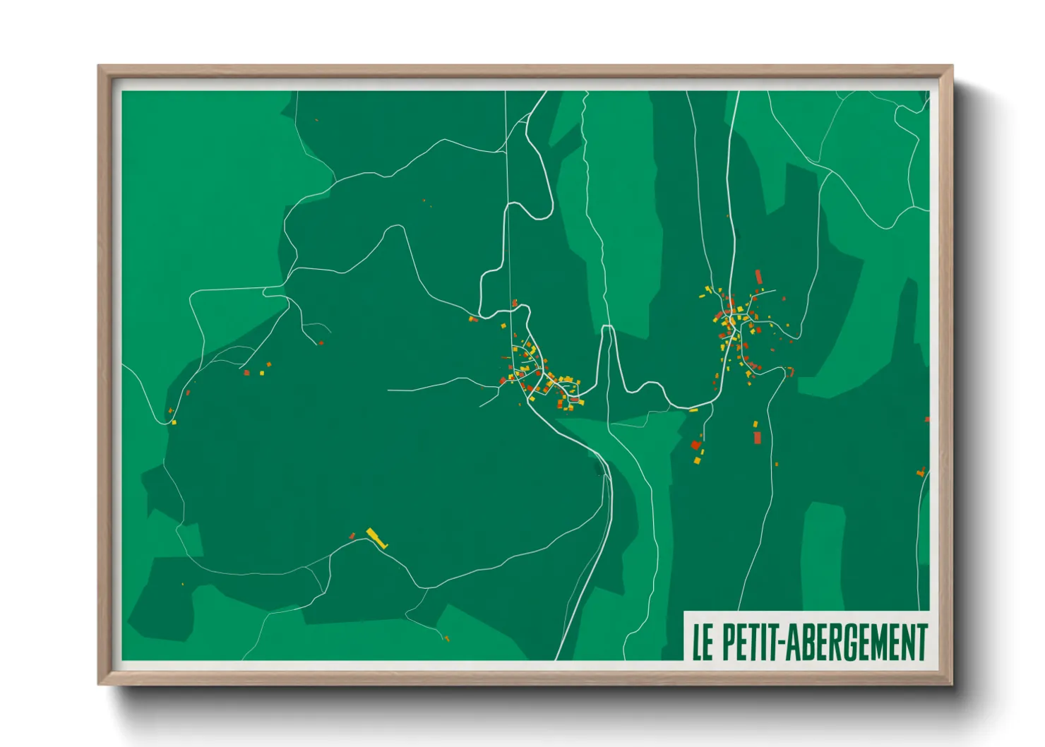Une affiche de carte sur Le Petit-Abergement