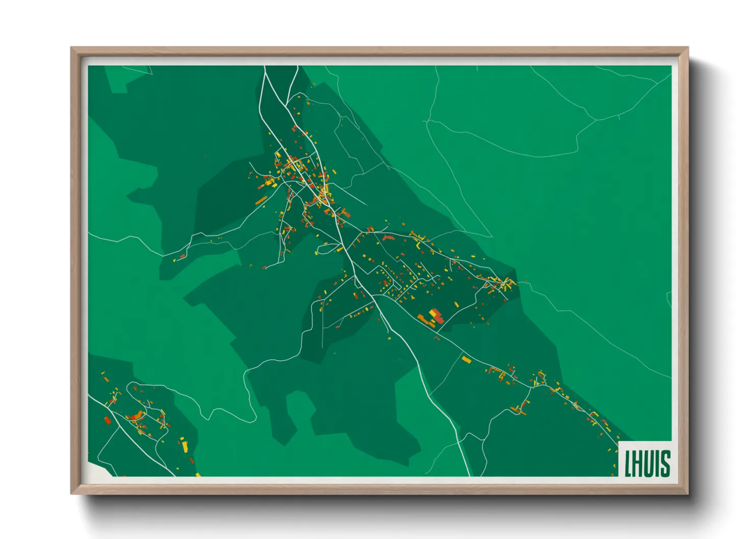 Une affiche de carte sur Lhuis