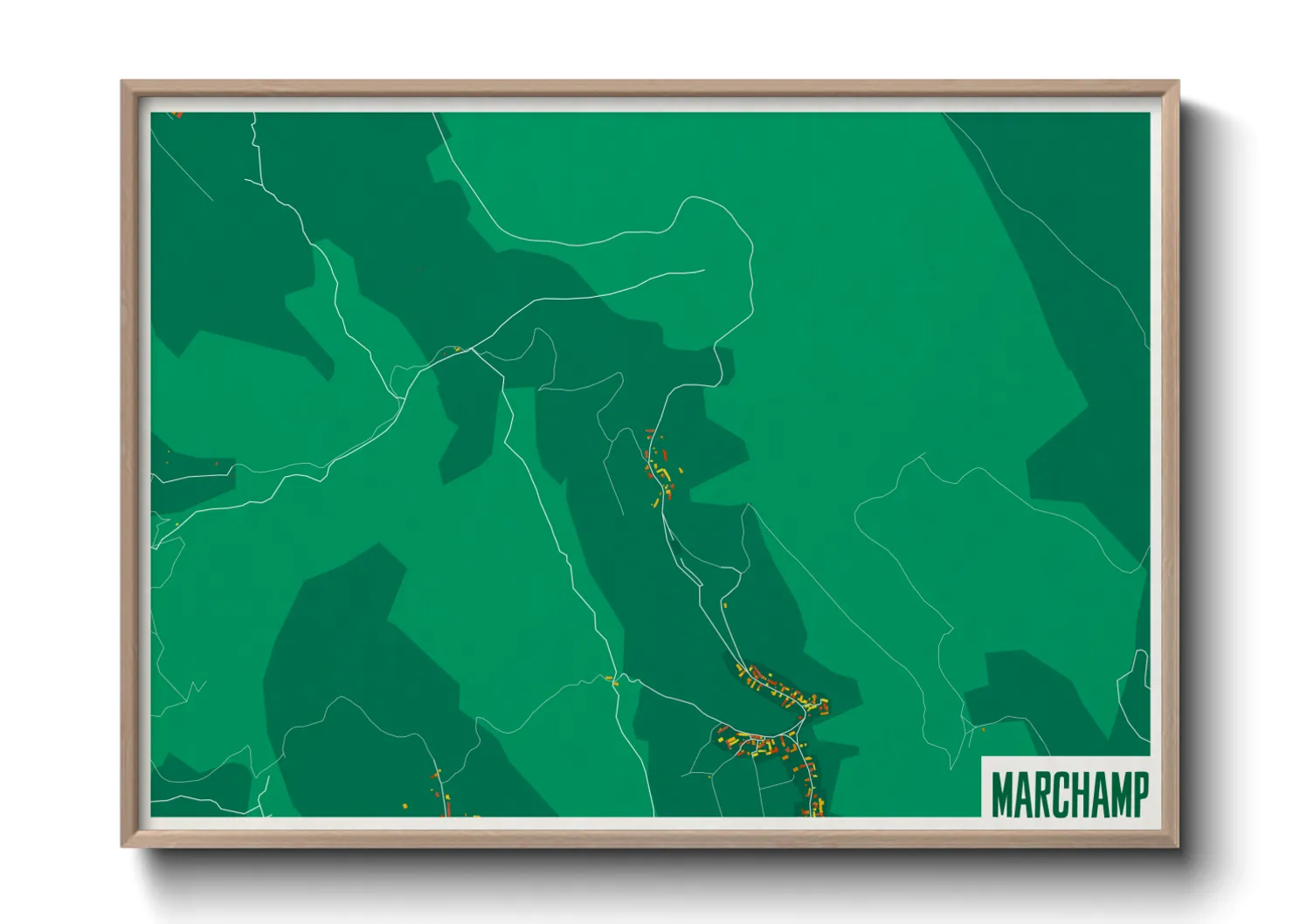 Une affiche de carte sur Marchamp