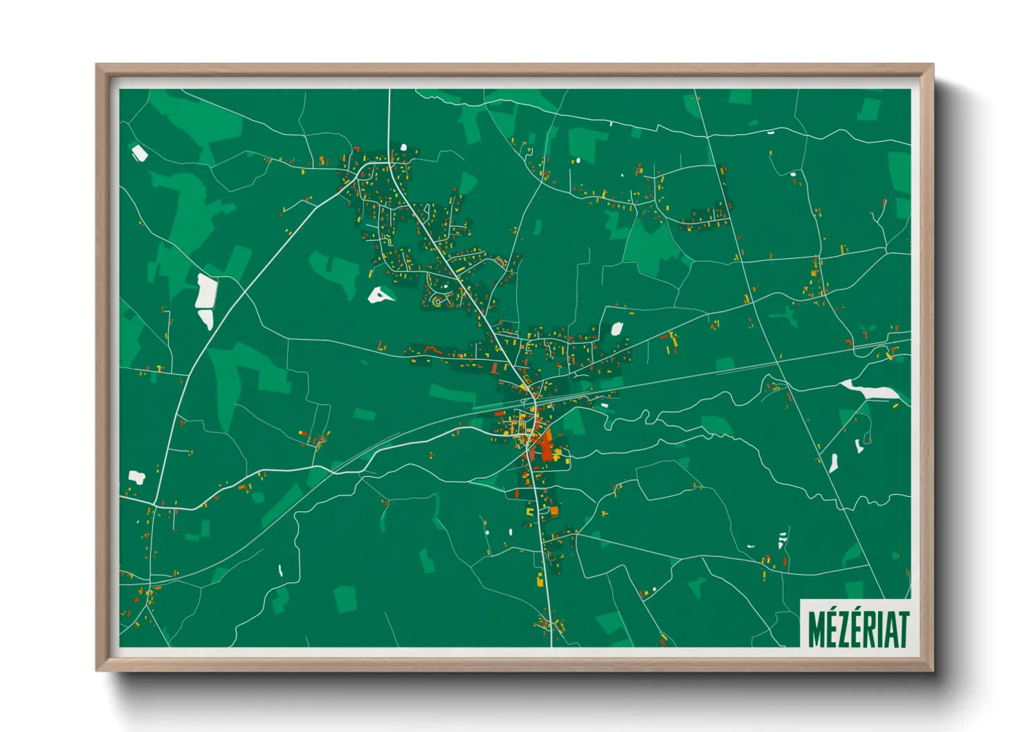 Une affiche de carte sur Mézériat