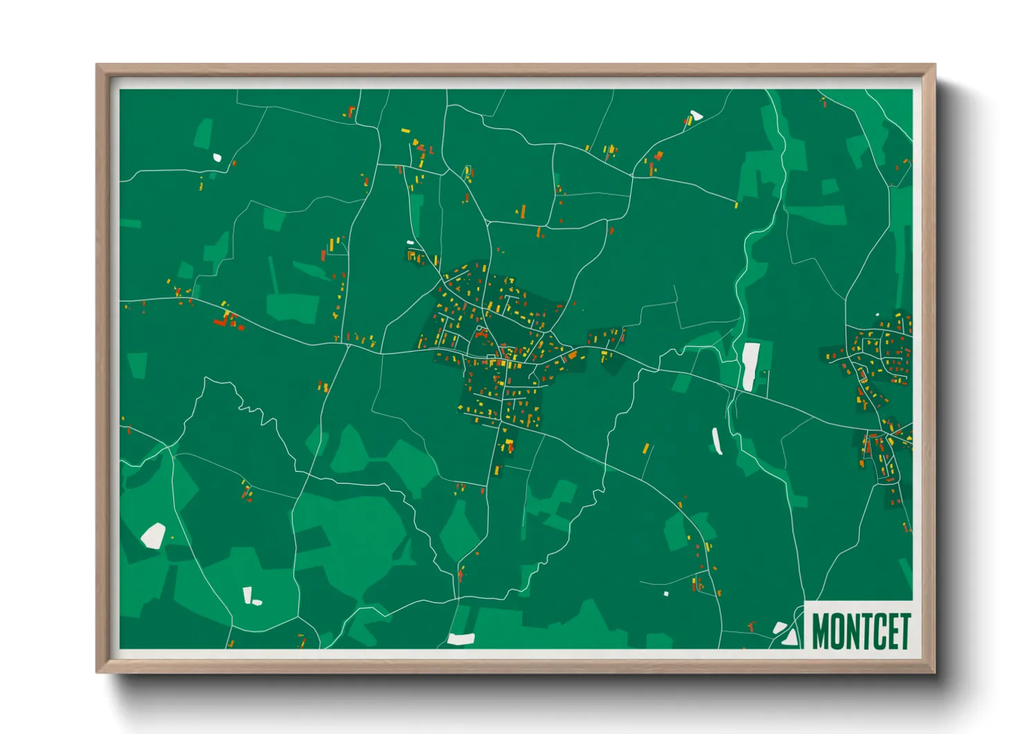 Une affiche de carte sur Montcet