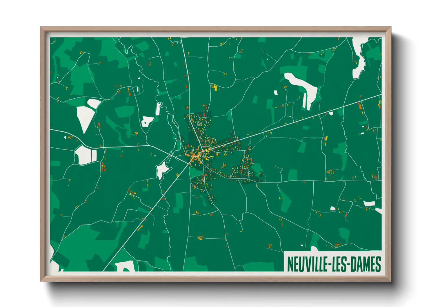 Une affiche de carte sur Neuville-les-Dames