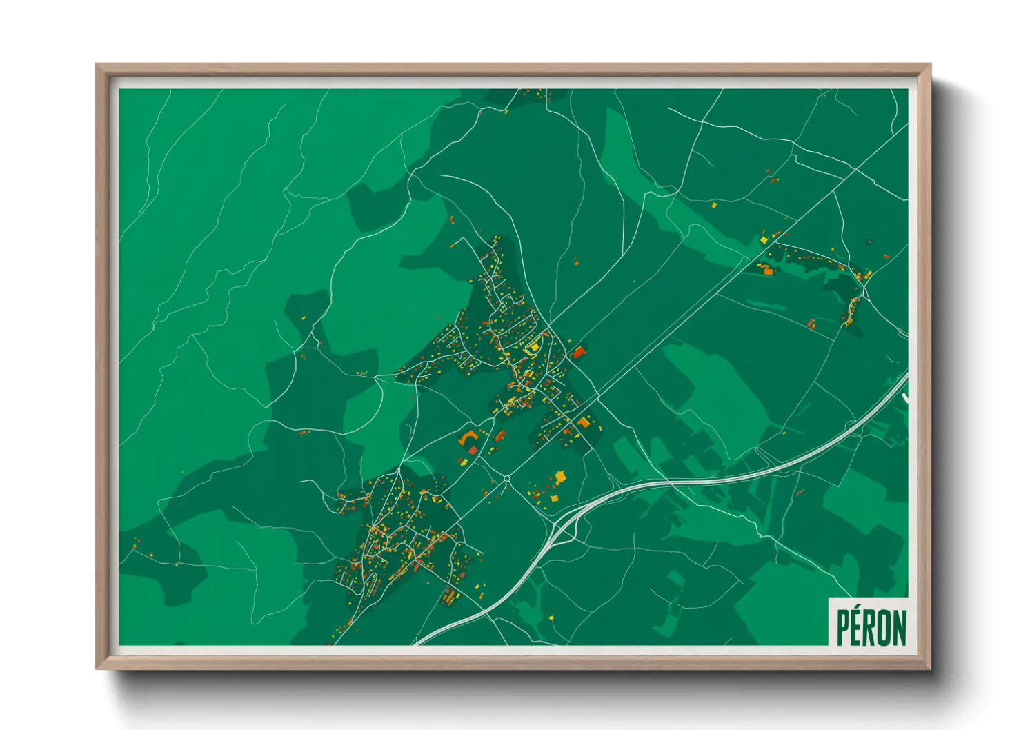Une affiche de carte sur Péron