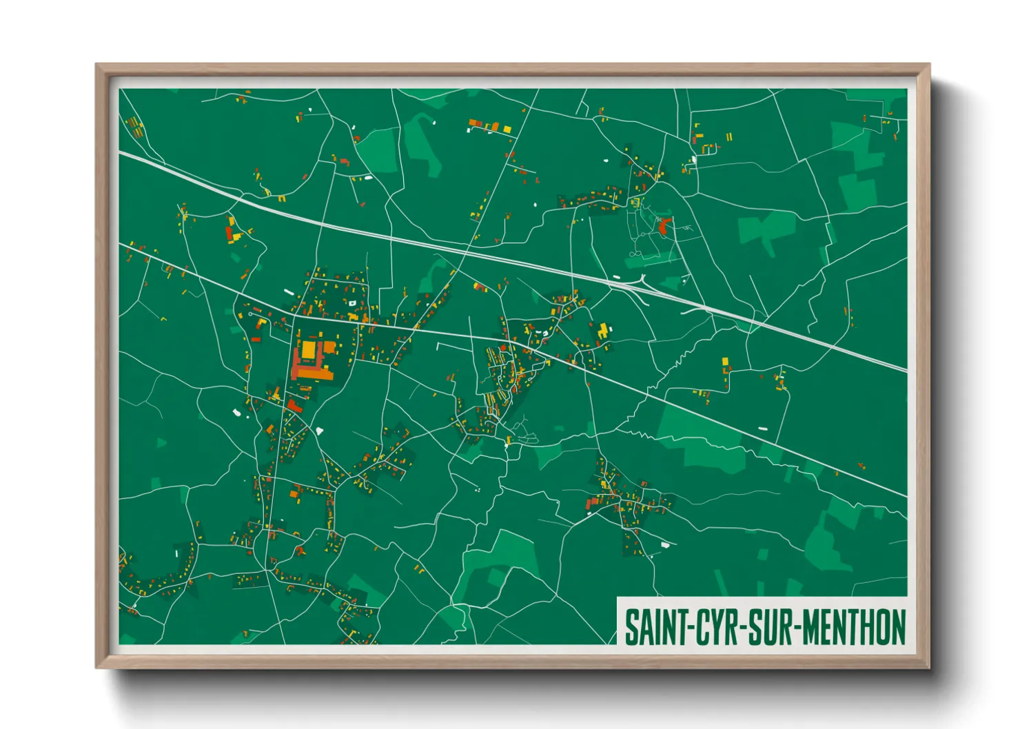Une affiche de carte sur Saint-Cyr-sur-Menthon