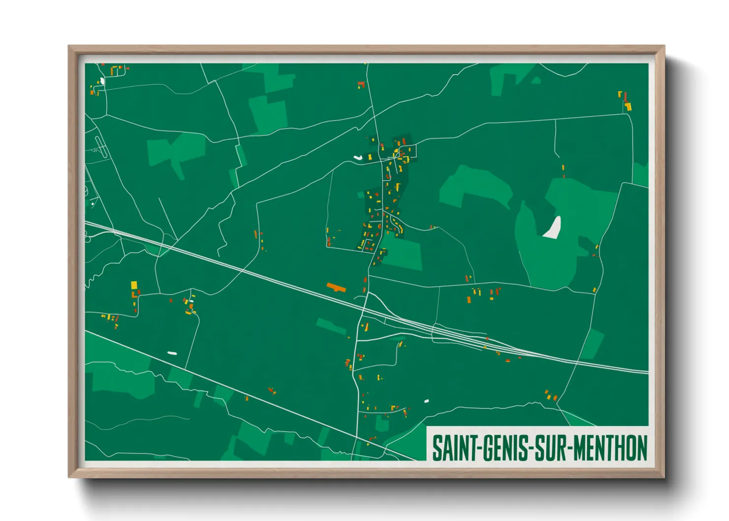 Une affiche de carte sur Saint-Genis-sur-Menthon