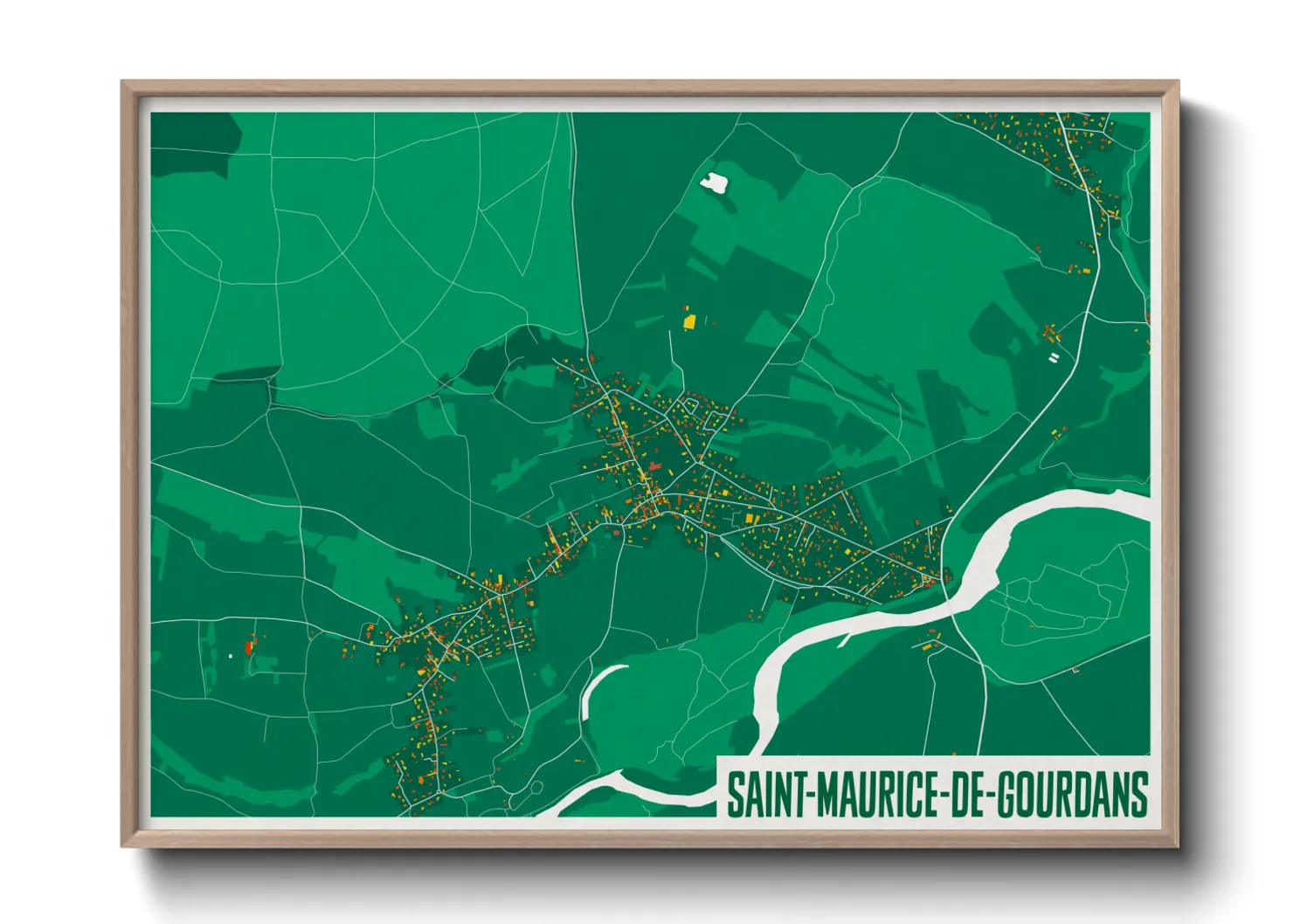 Une affiche de carte sur Saint-Maurice-de-Gourdans