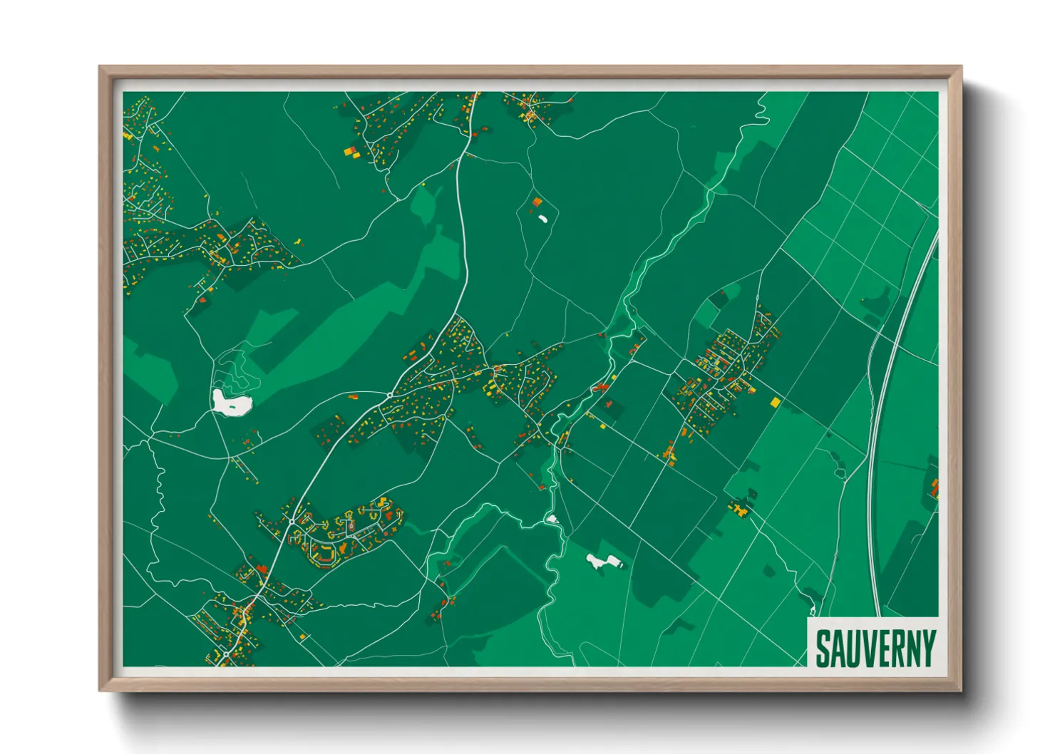 Une affiche de carte sur Sauverny