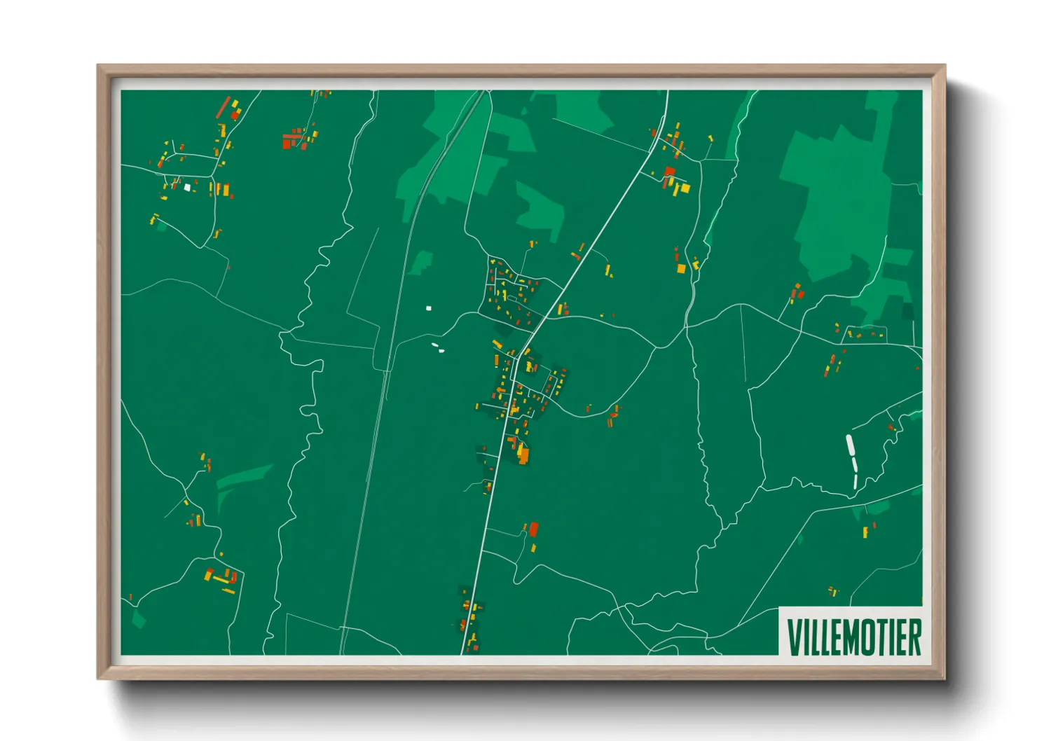 Une affiche de carte sur Villemotier