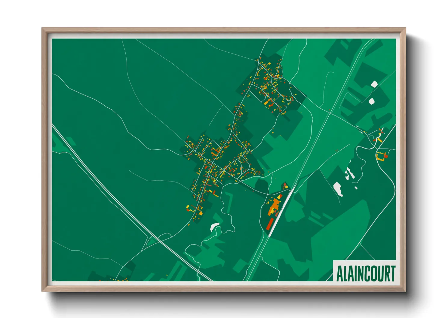 Une affiche de carte sur Alaincourt