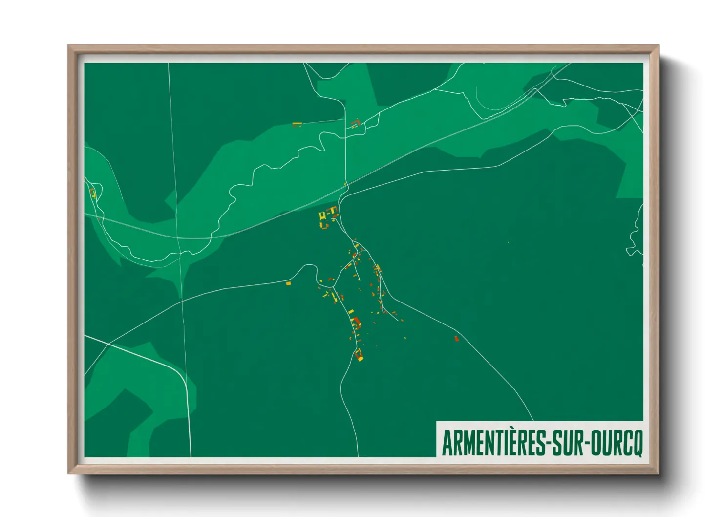 Une affiche de carte sur Armentières-sur-Ourcq