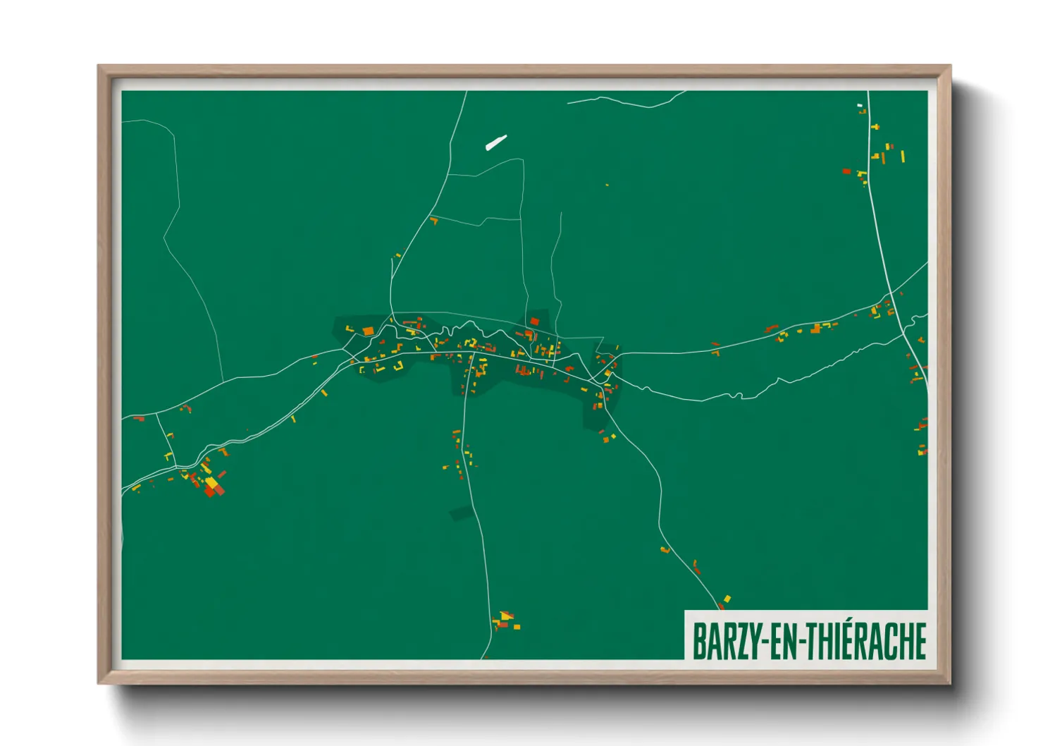 Une affiche de carte sur Barzy-en-Thiérache