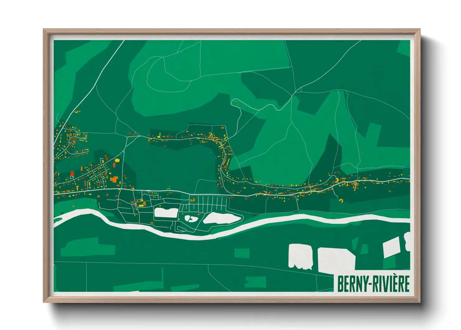 Une affiche de carte sur Berny-Rivière