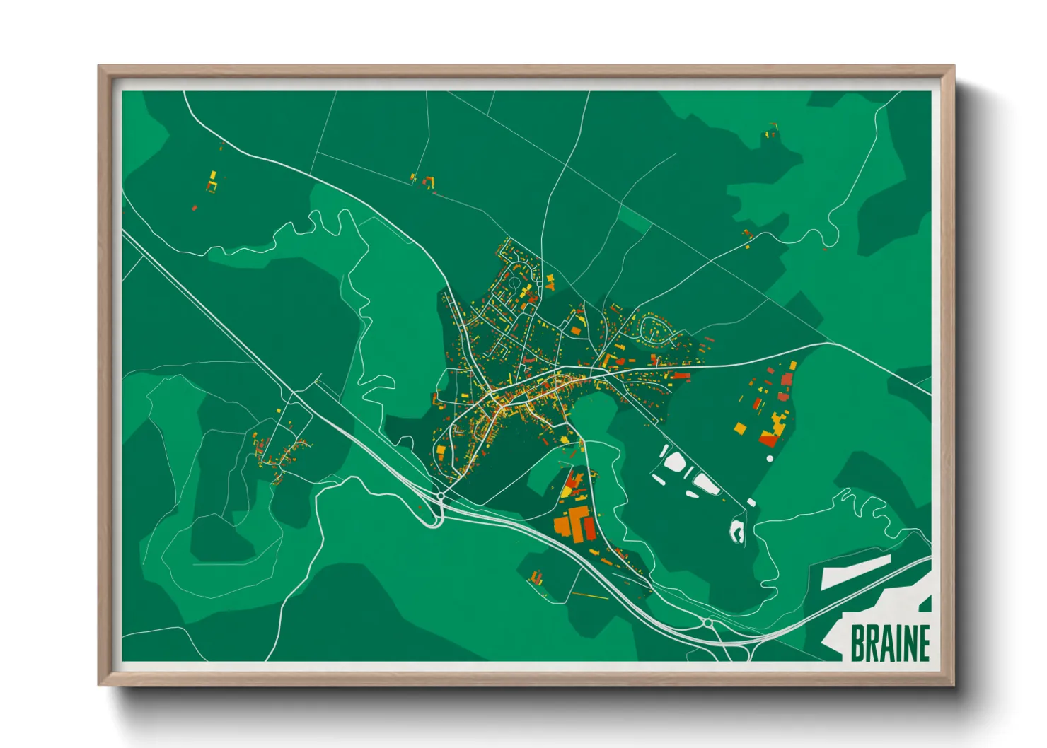 Une affiche de carte sur Braine