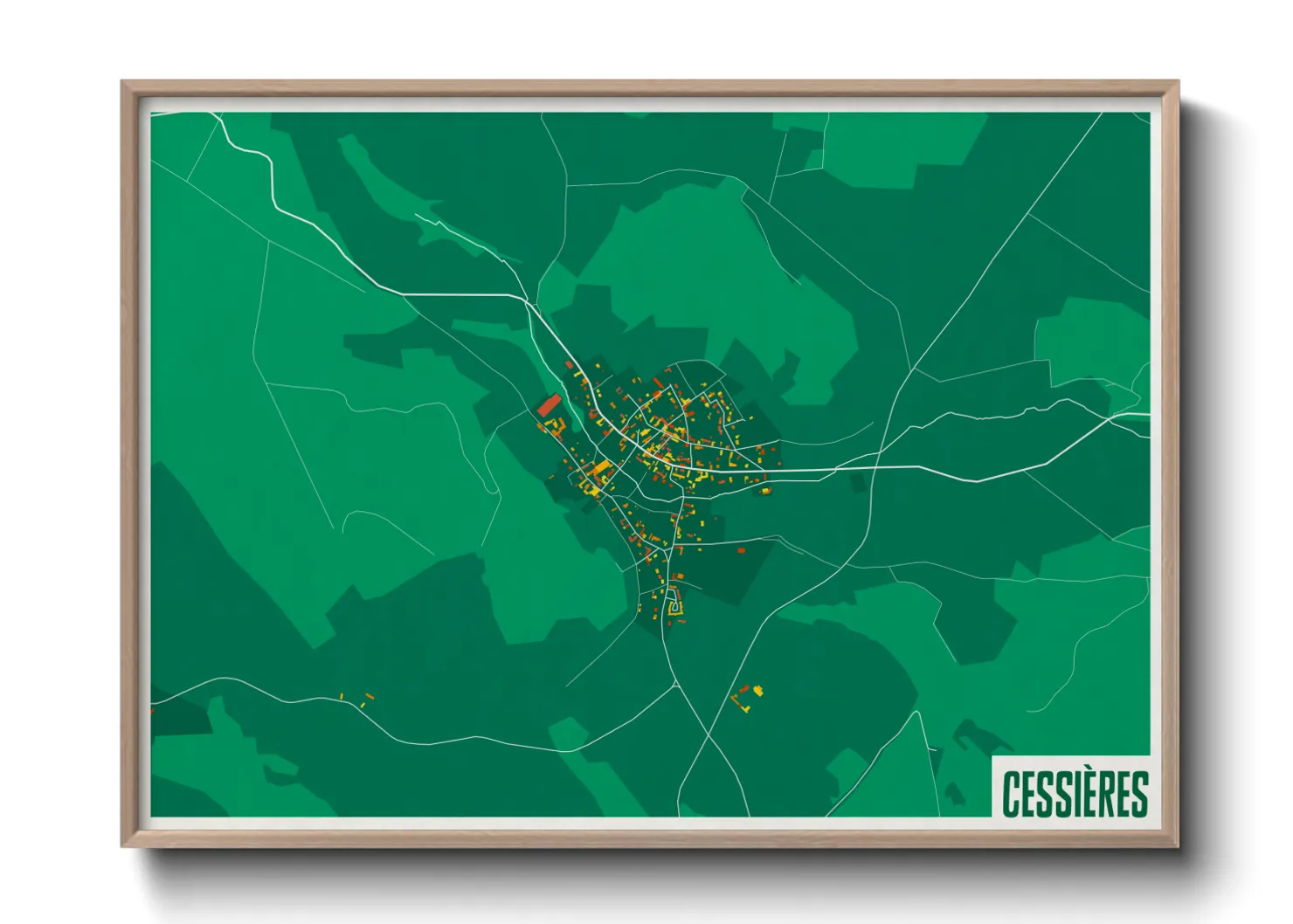 Une affiche de carte sur Cessières