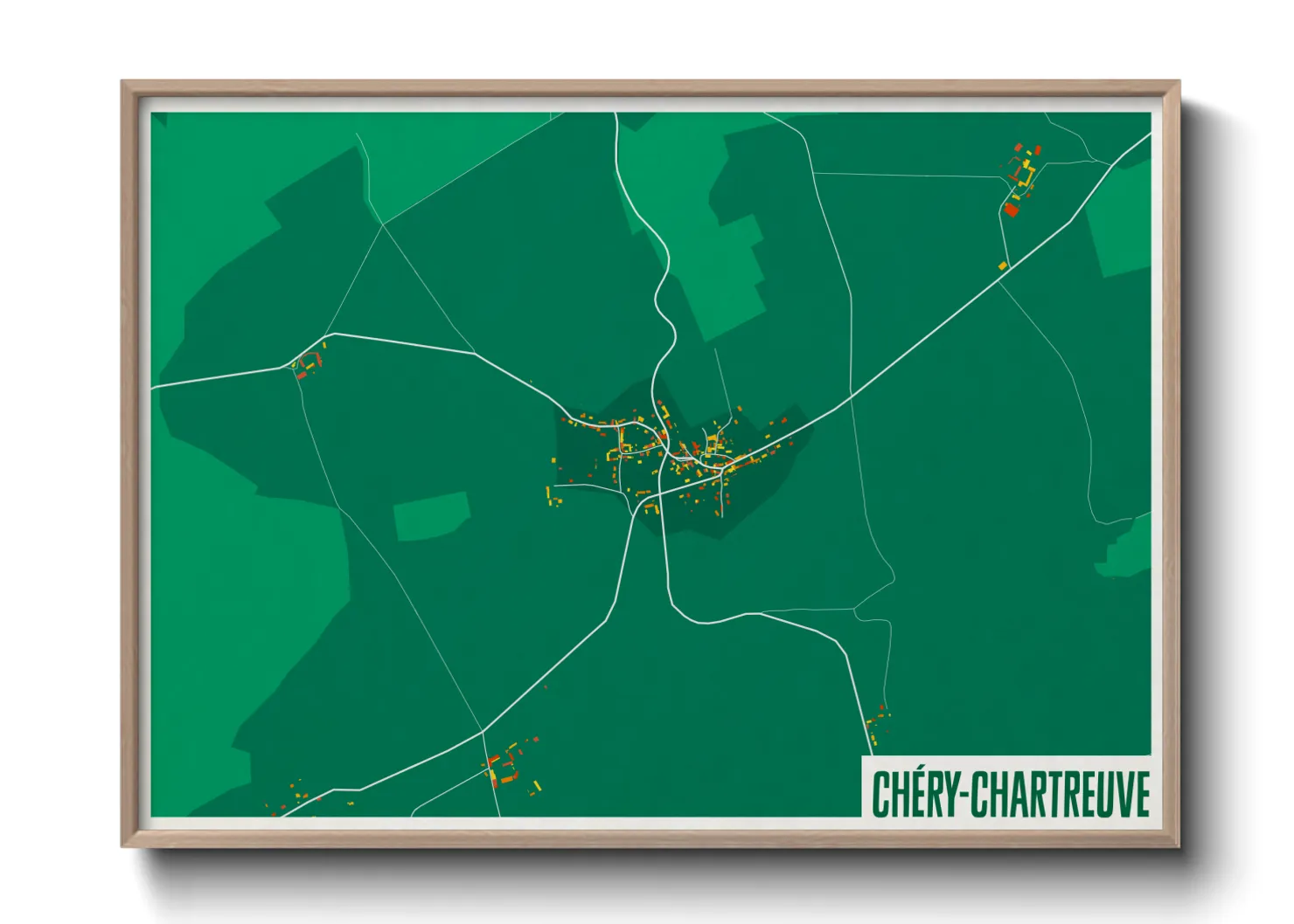 Une affiche de carte sur Chéry-Chartreuve
