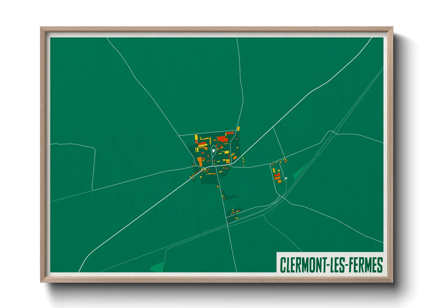 Une affiche de carte sur Clermont-les-Fermes