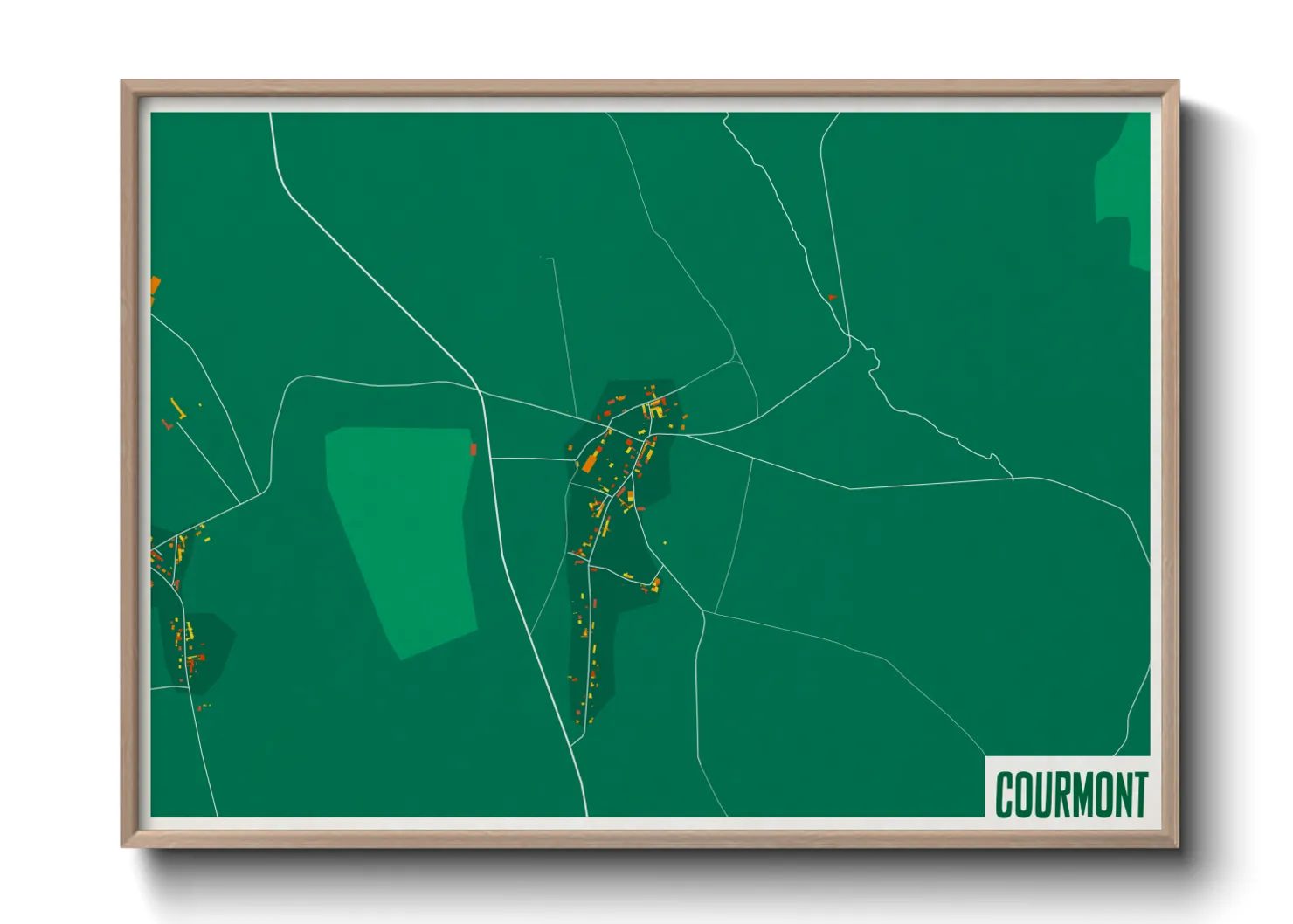Une affiche de carte sur Courmont