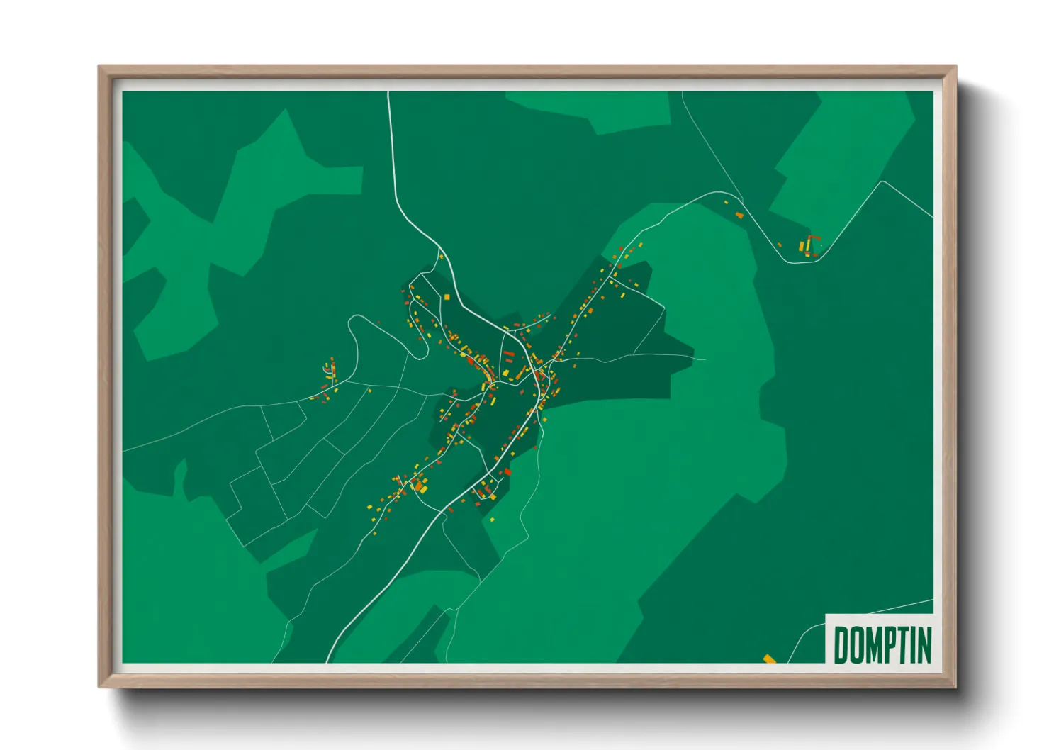 Une affiche de carte sur Domptin