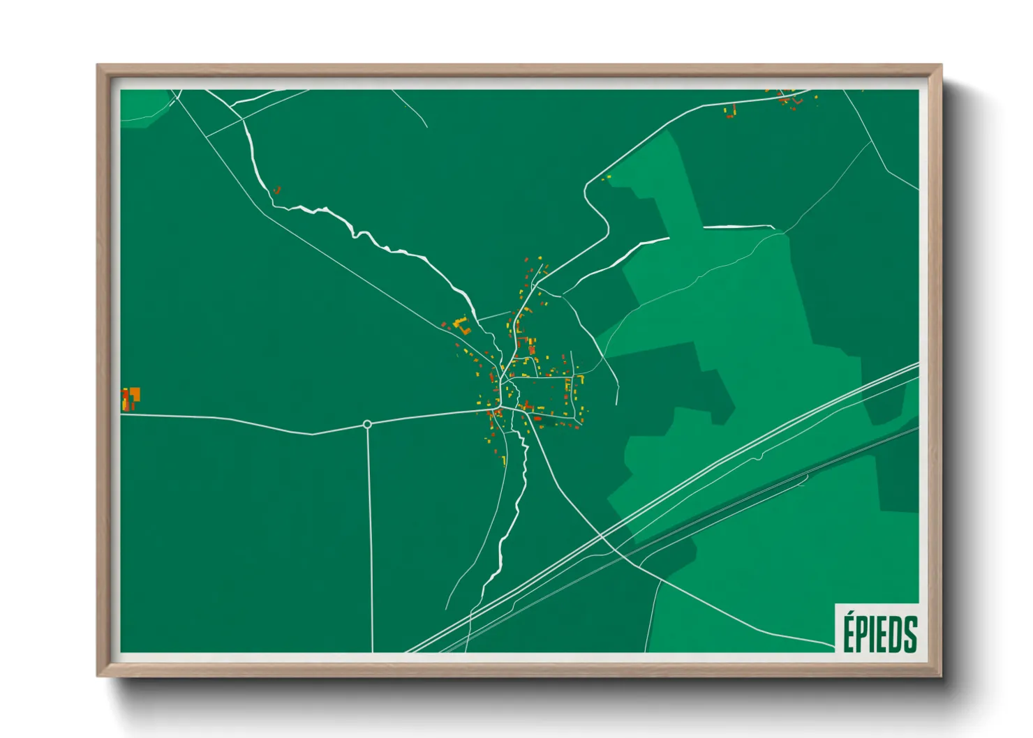 Une affiche de carte sur Épieds