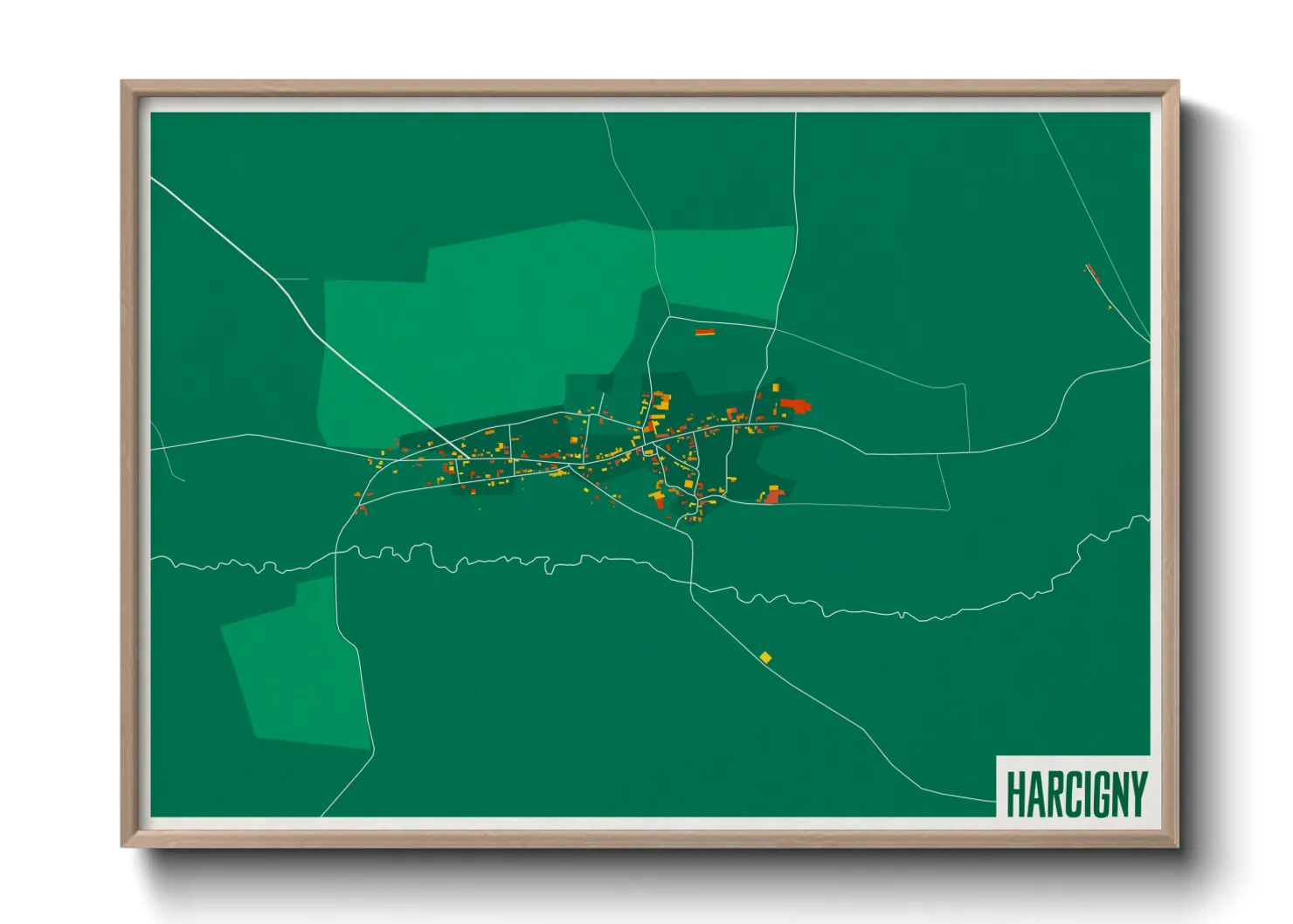 Une affiche de carte sur Harcigny