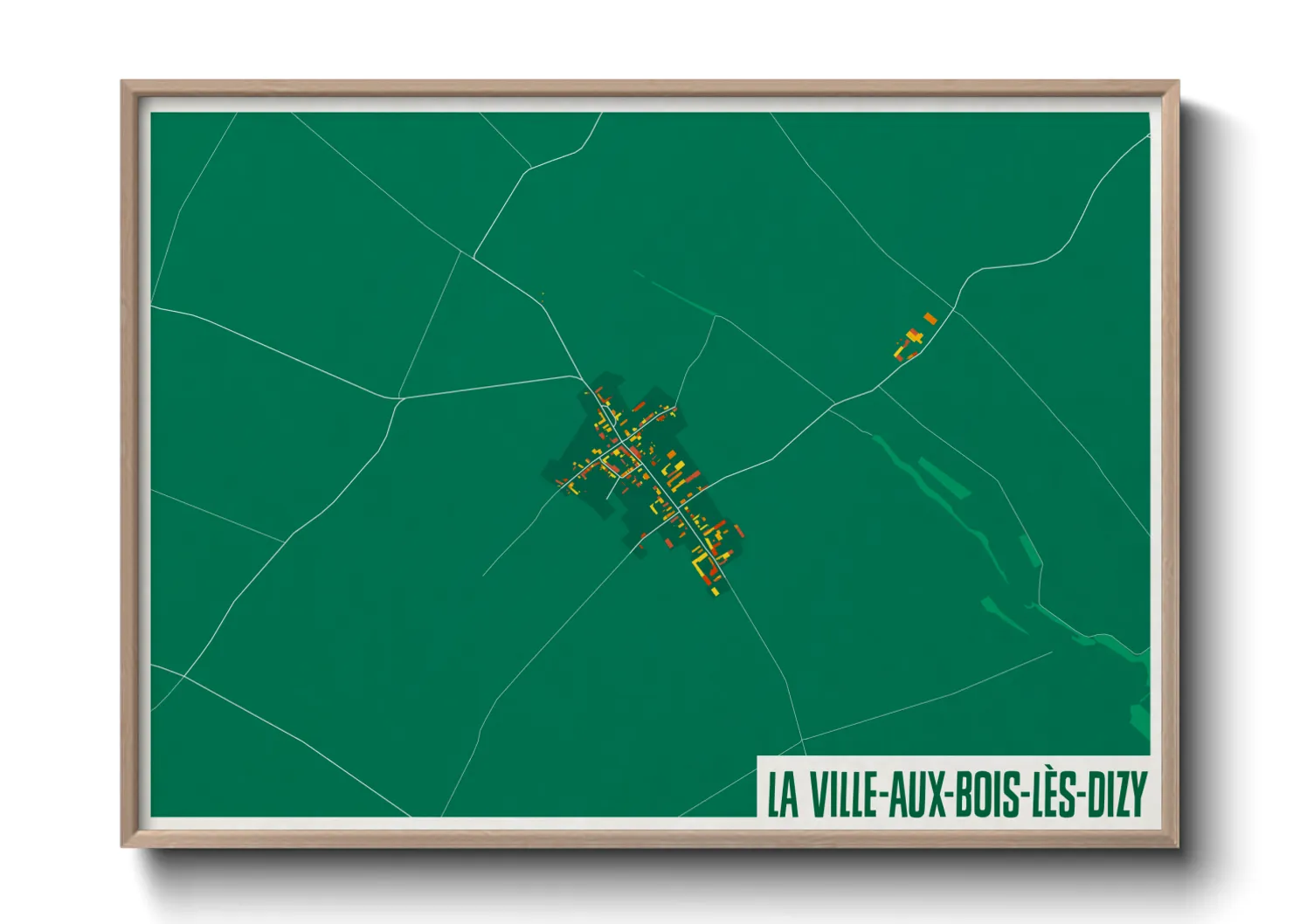 Une affiche de carte sur La Ville-aux-Bois-lès-Dizy