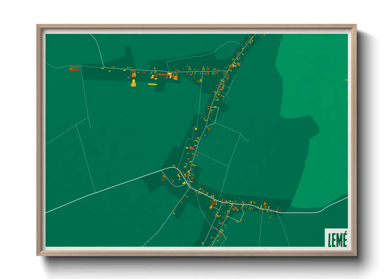Une affiche de carte sur Lemé