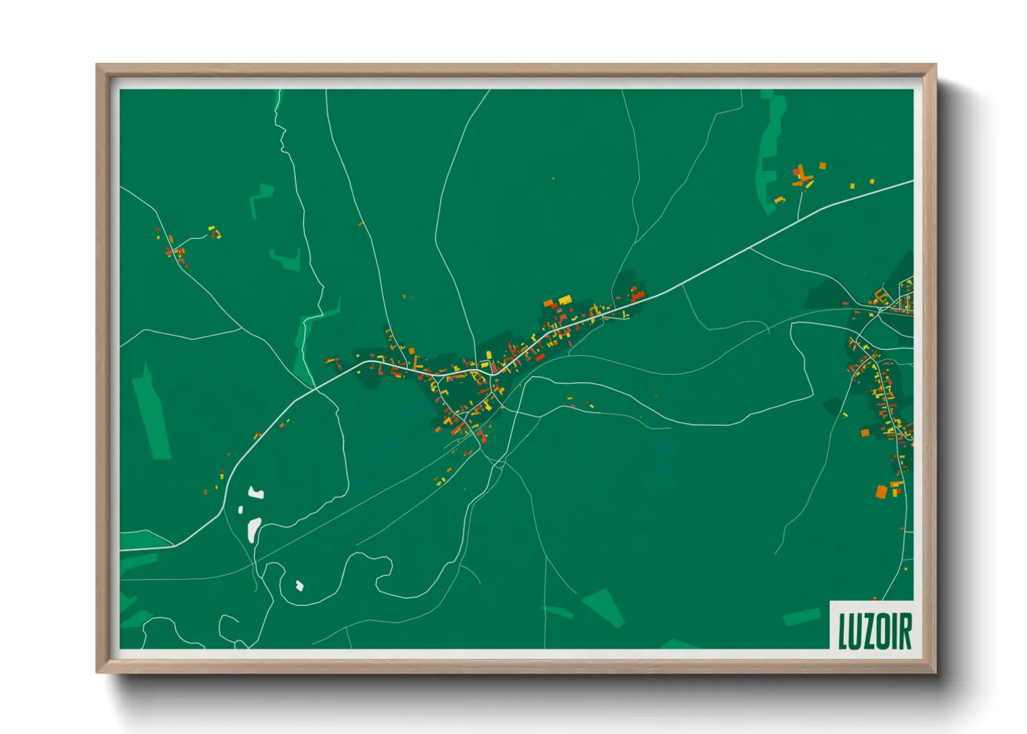 Une affiche de carte sur Luzoir