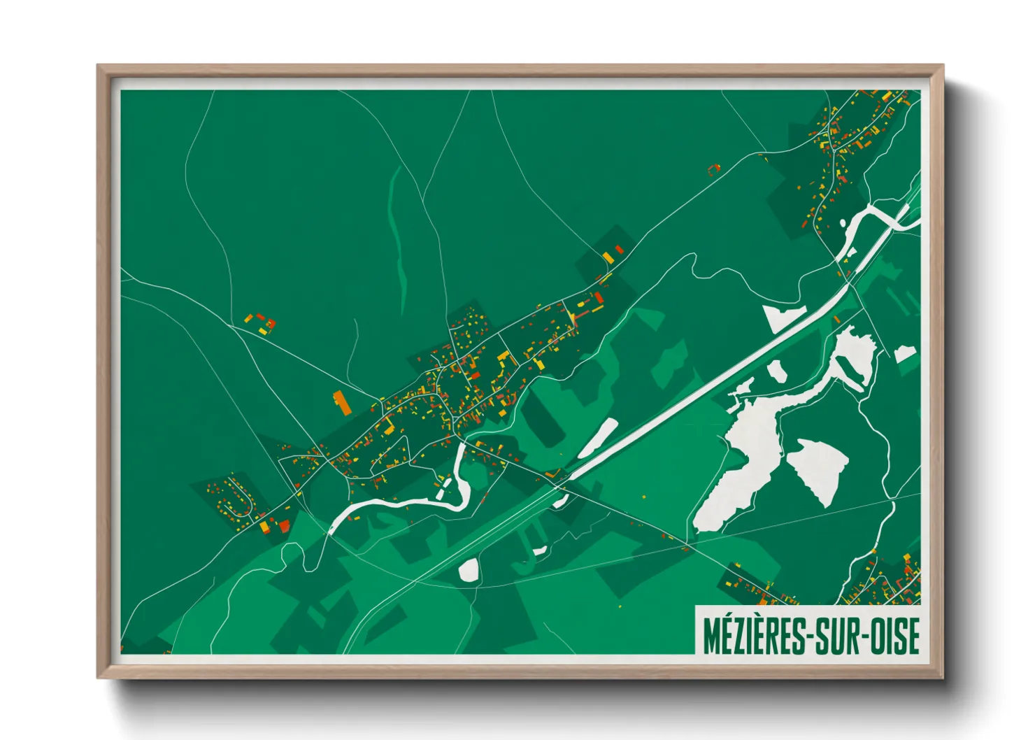 Une affiche de carte sur Mézières-sur-Oise