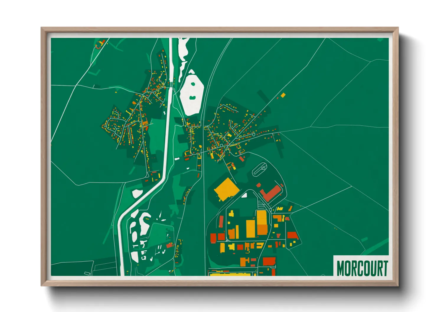 Une affiche de carte sur Morcourt
