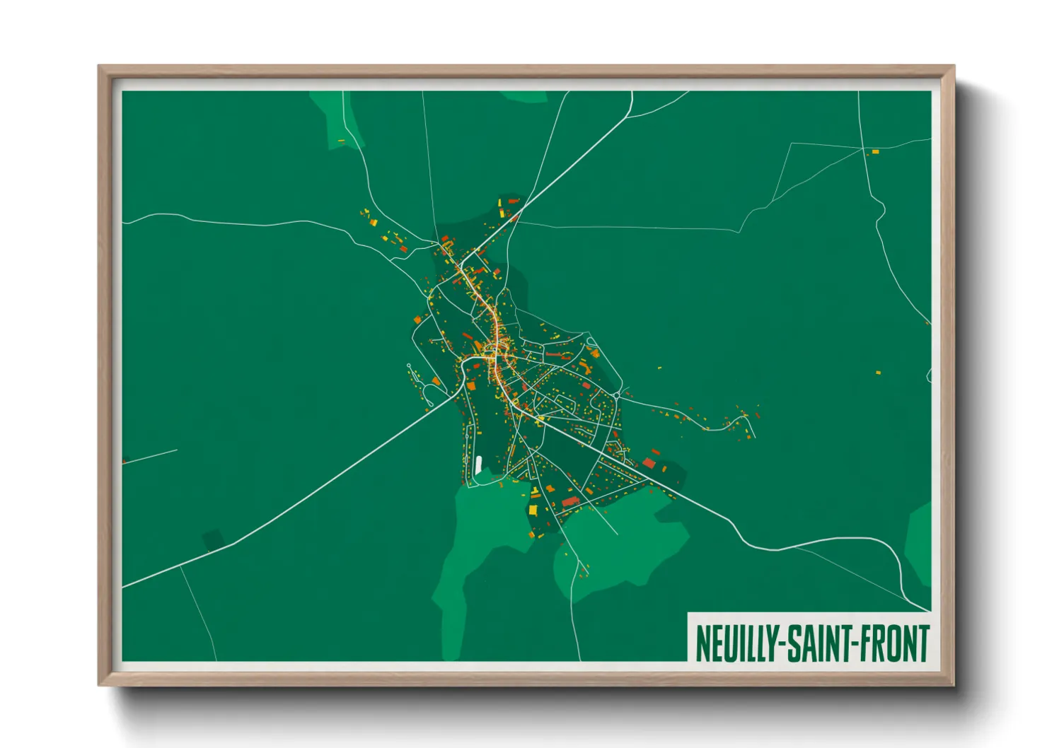 Une affiche de carte sur Neuilly-Saint-Front