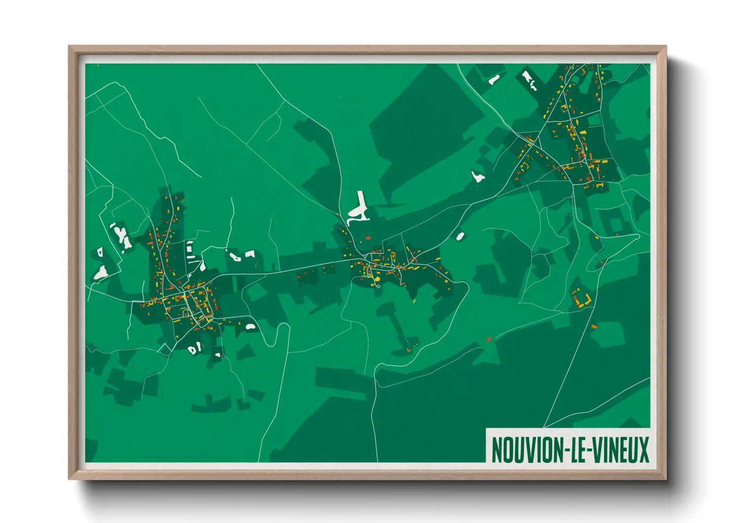 Une affiche de carte sur Nouvion-le-Vineux