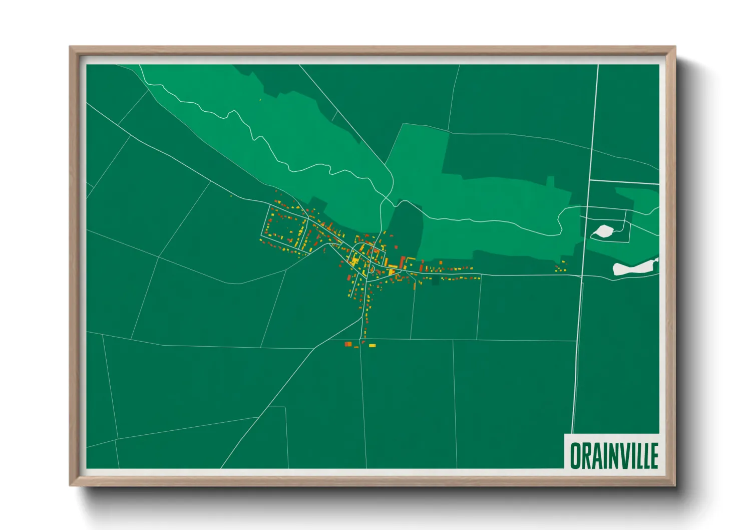 Une affiche de carte sur Orainville