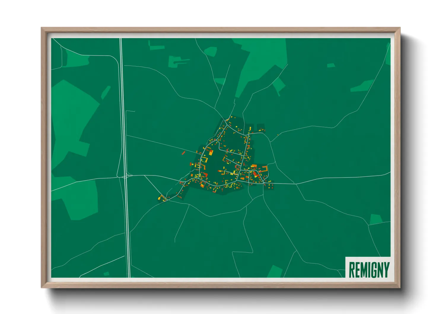 Une affiche de carte sur Remigny
