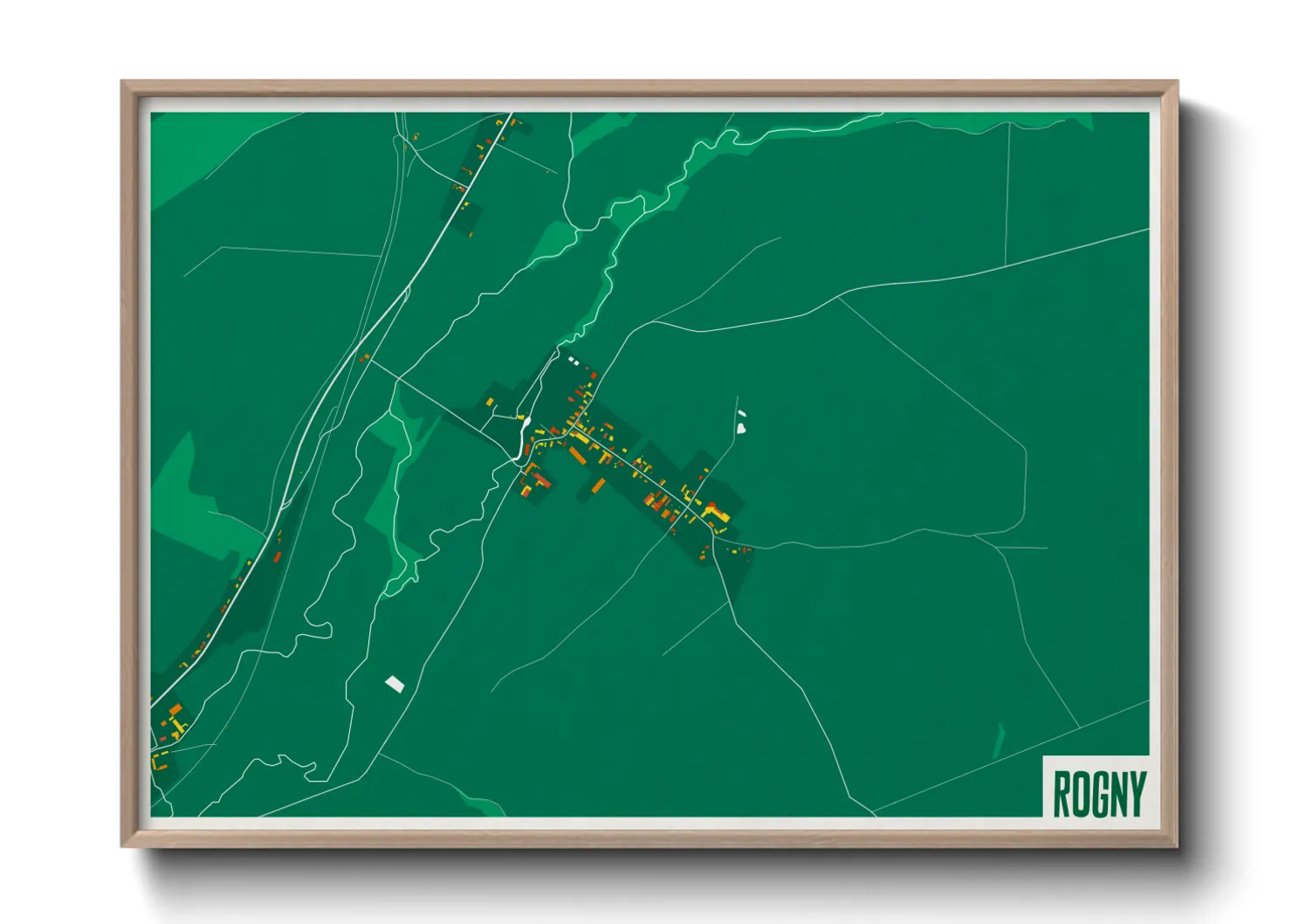 Une affiche de carte sur Rogny