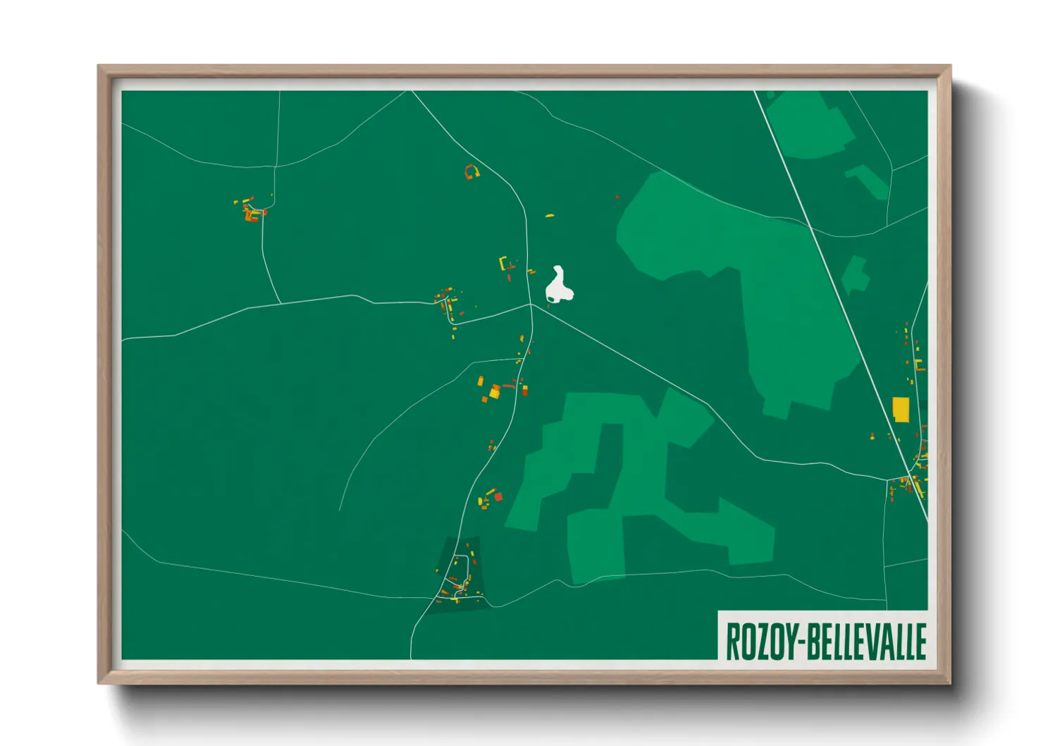 Une affiche de carte sur Rozoy-Bellevalle