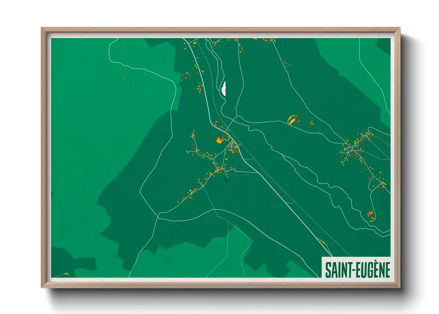 Une affiche de carte sur Saint-Eugène