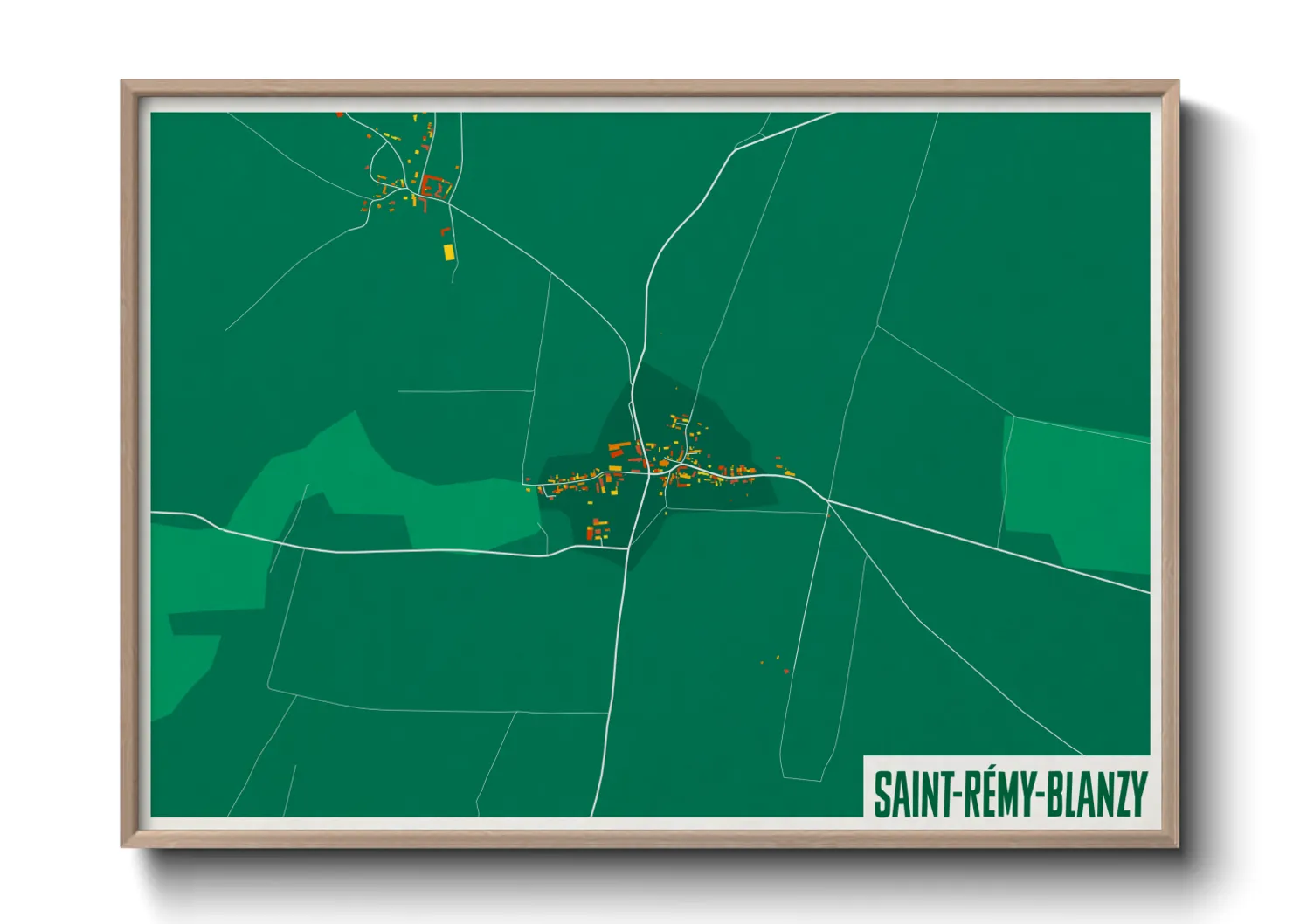 Une affiche de carte sur Saint-Rémy-Blanzy
