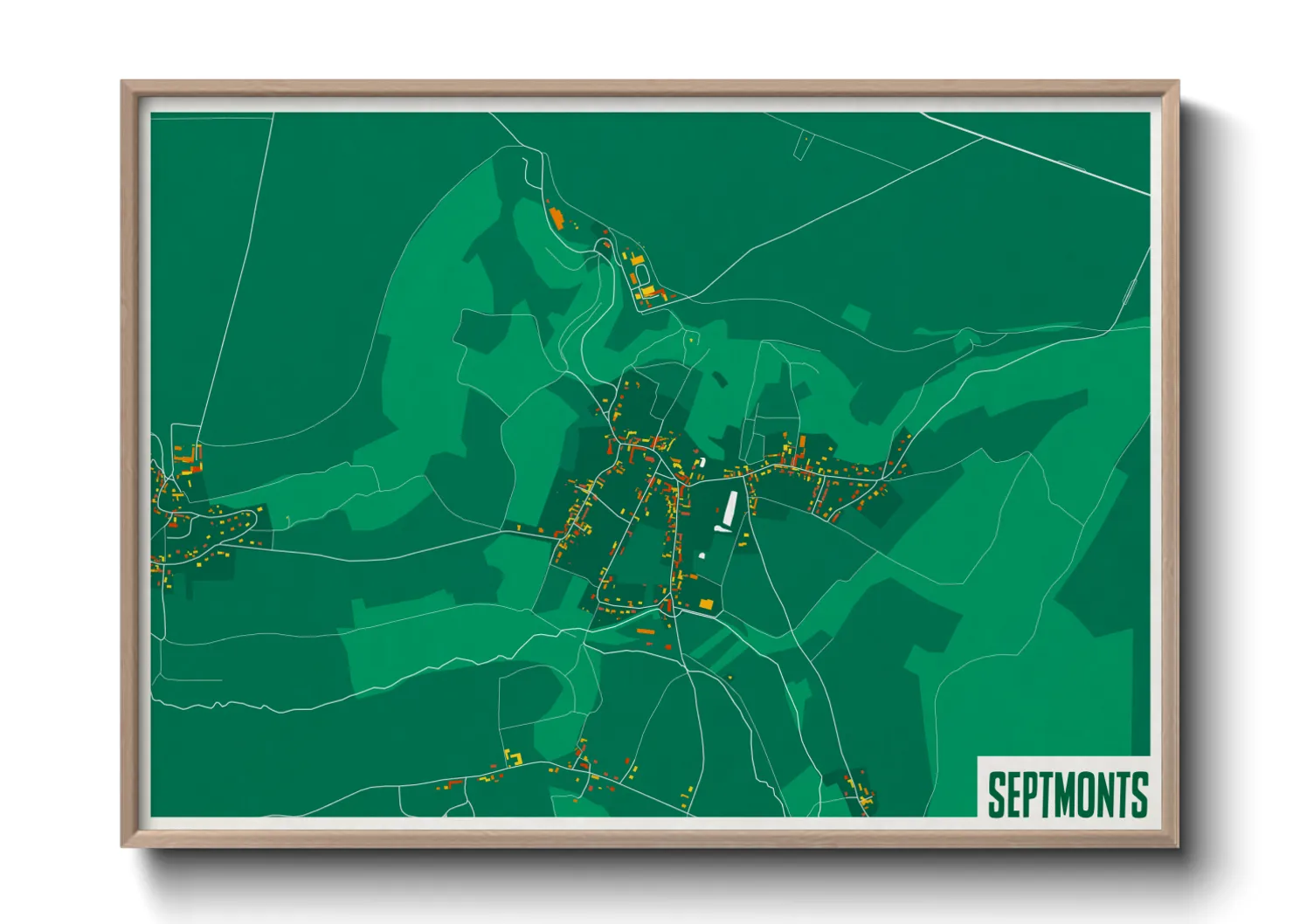 Une affiche de carte sur Septmonts