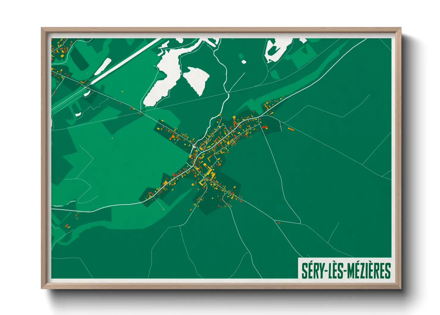 Une affiche de carte sur Séry-lès-Mézières