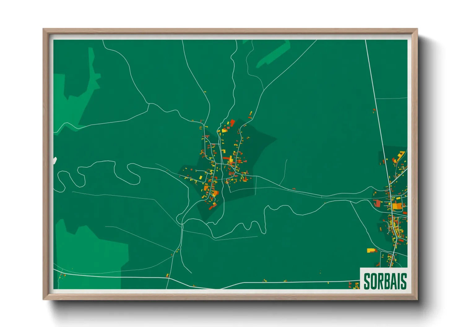 Une affiche de carte sur Sorbais