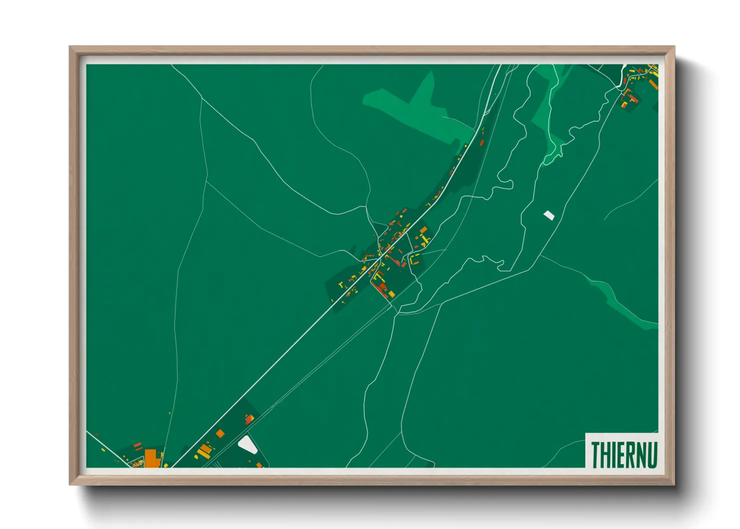 Une affiche de carte sur Thiernu