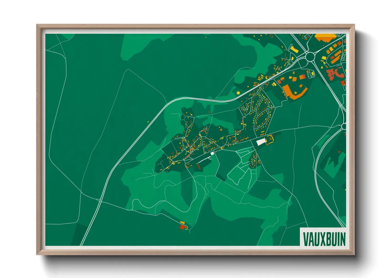 Une affiche de carte sur Vauxbuin
