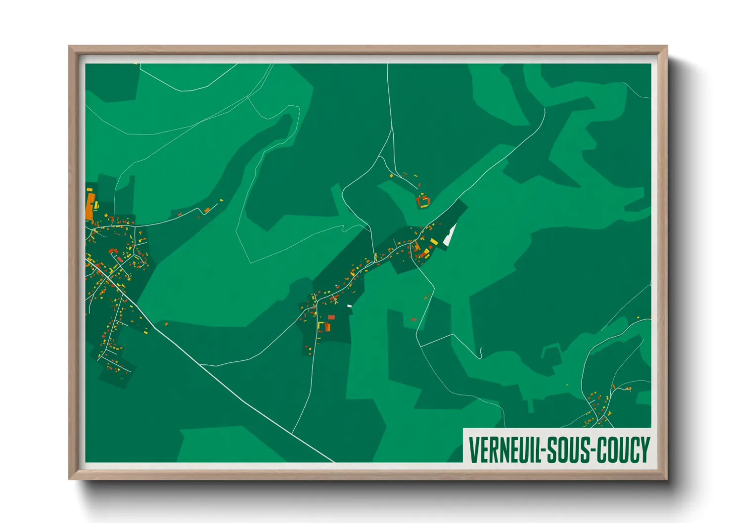 Une affiche de carte sur Verneuil-sous-Coucy