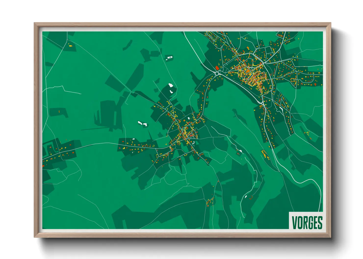 Une affiche de carte sur Vorges