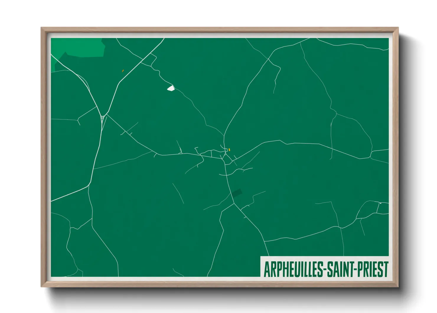 Une affiche de carte sur Arpheuilles-Saint-Priest